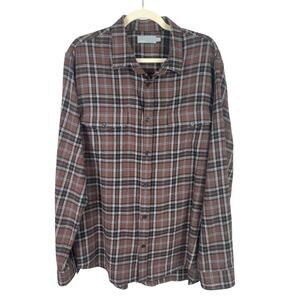 Vince 100% Brushed Cotton Plaid Flannel Button Up Casual Shirt Size XL